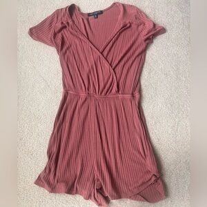 One Clothing Pink Wrap Romper - Medium